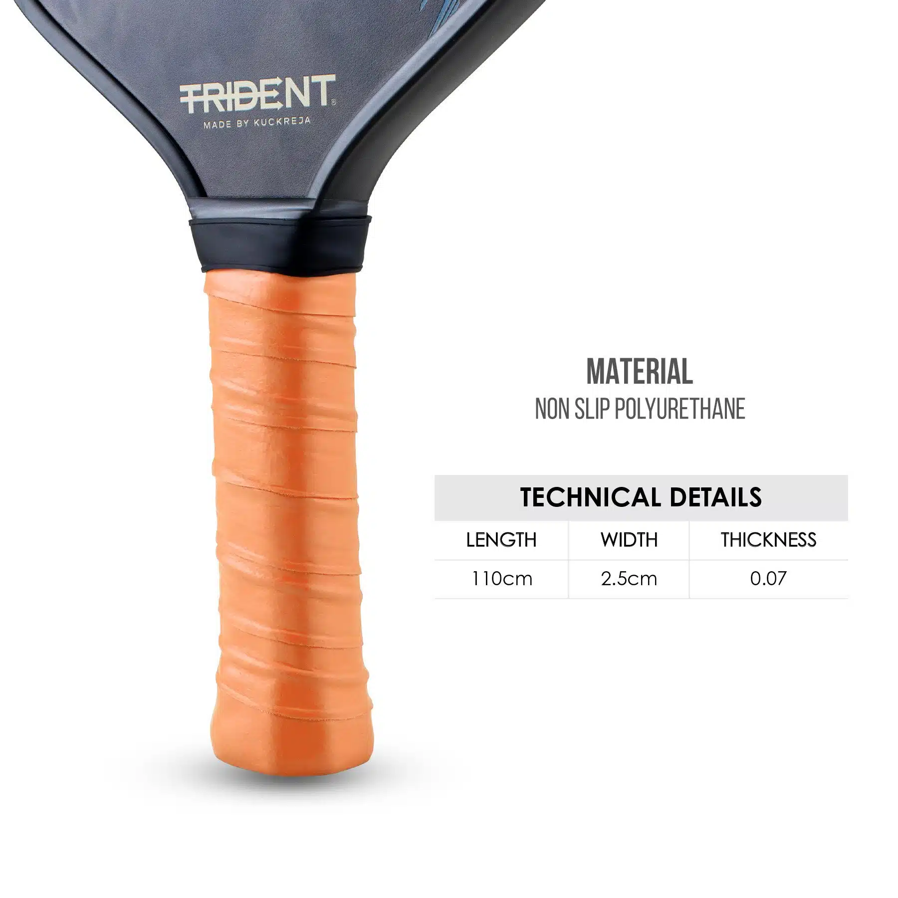 Trident Pickleball Paddle Grip – Orange - Image 3