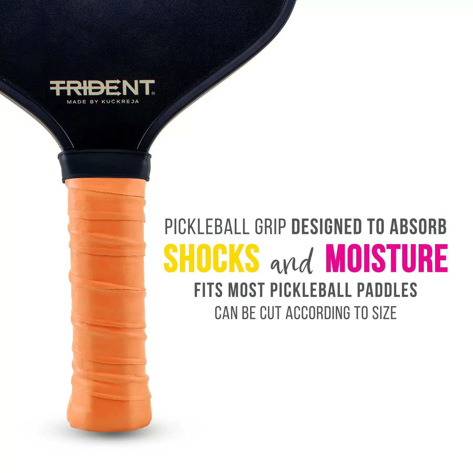 Trident Pickleball Paddle Grip – Orange - Image 2