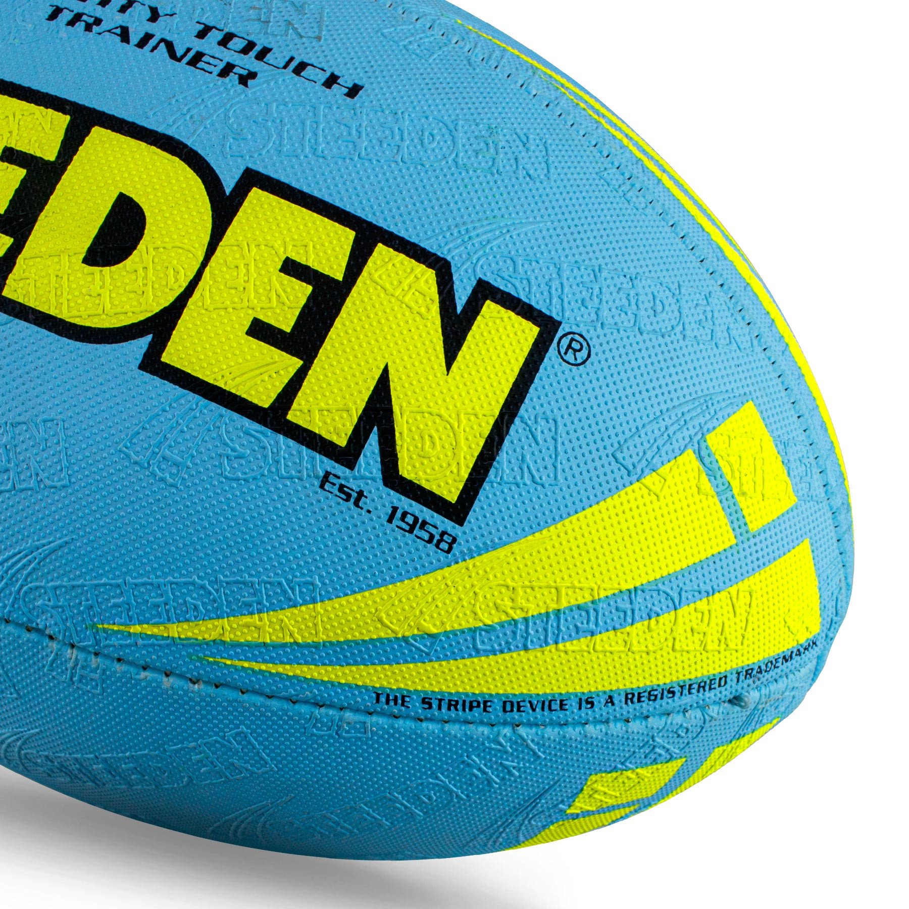 Steeden Mighty Touch Rugby Ball – Sky Blue - Image 3