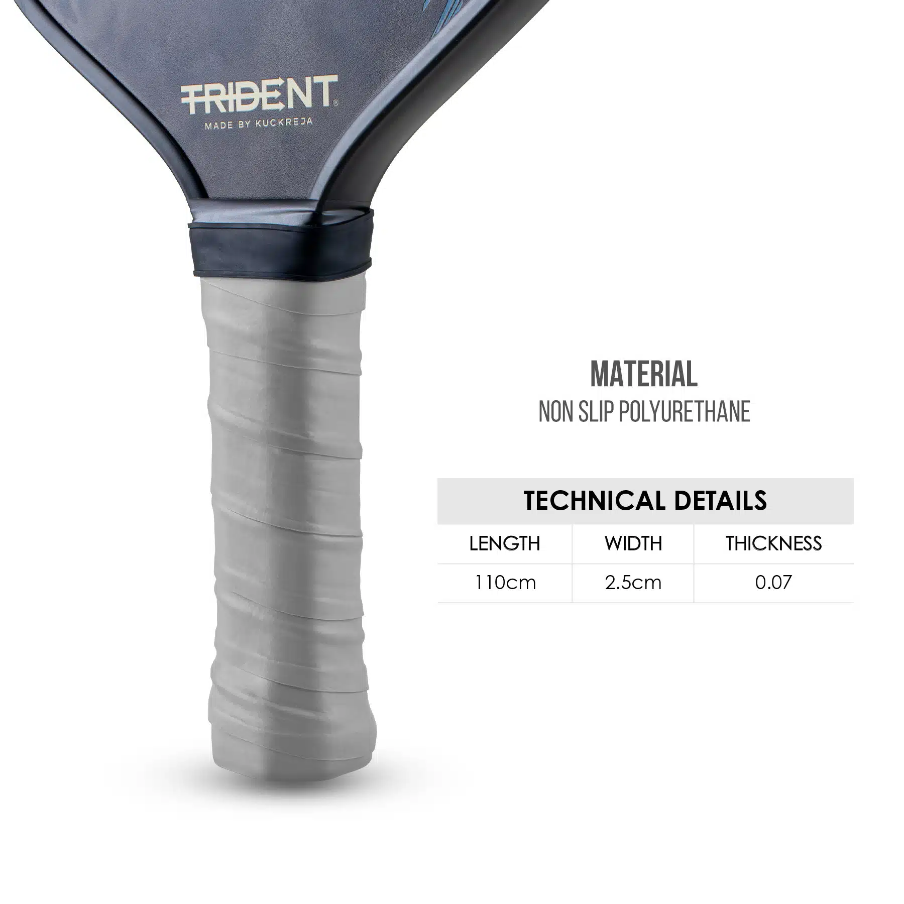 Trident Pickleball Paddle Grip – Dark Grey - Image 3